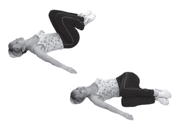 ہپ جوڑ کے آرتروسس کے ل the ٹانگوں کو گھٹنوں کے ساتھ جھکا کر ورزش کریں